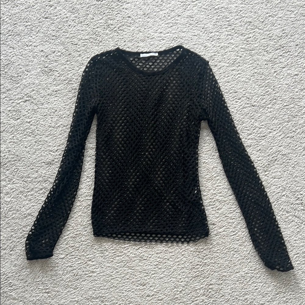 Zara Black Mesh Long Sleeve Top in a size Small!!!